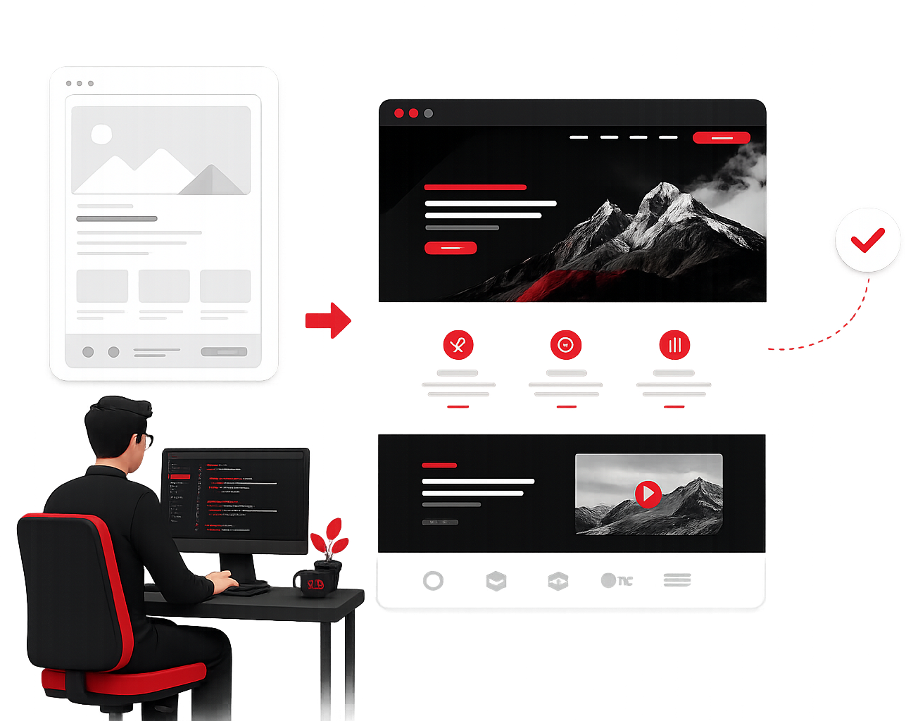 AI generated website draft reviewed and refined by a developer